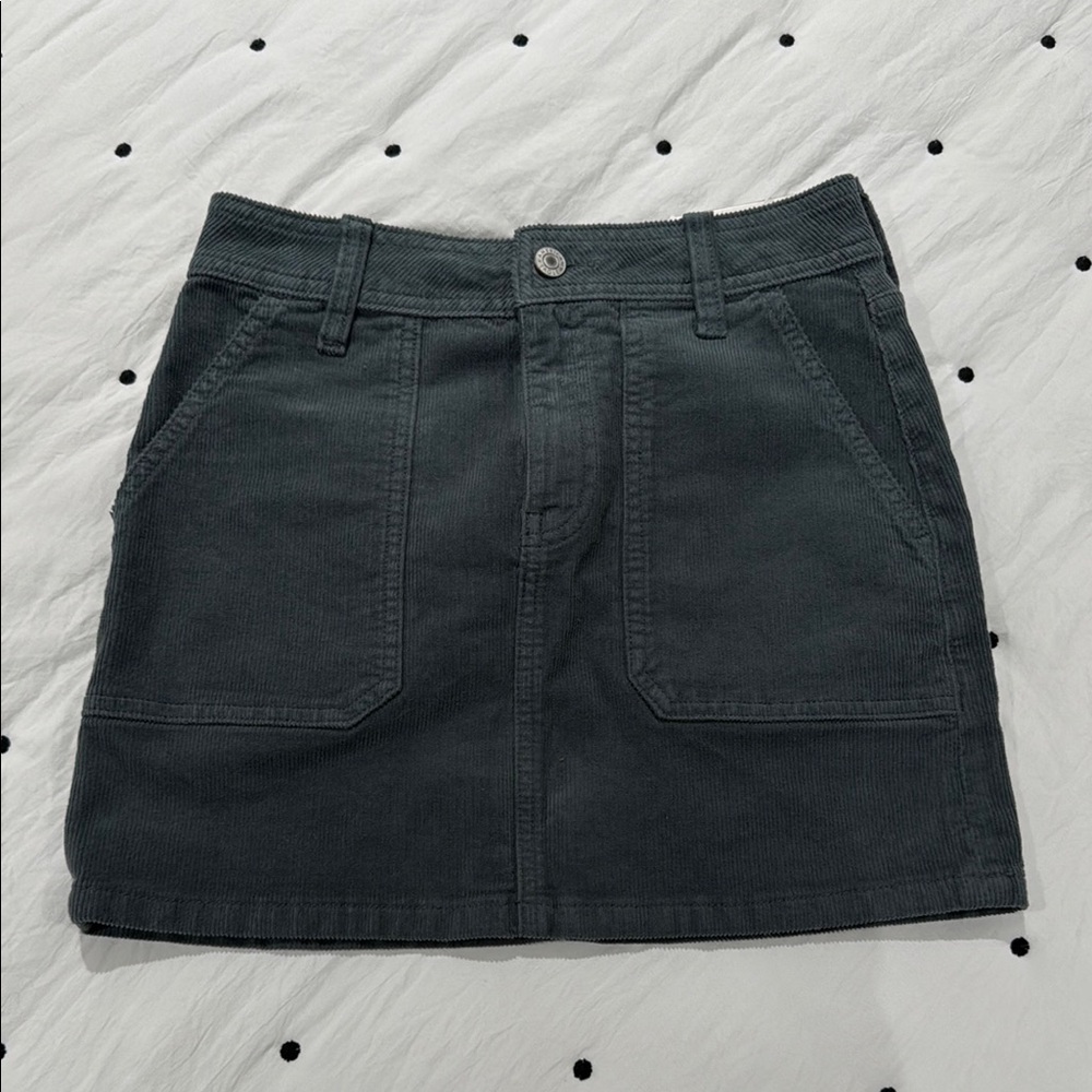 Stylish Black Corduroy Skirt